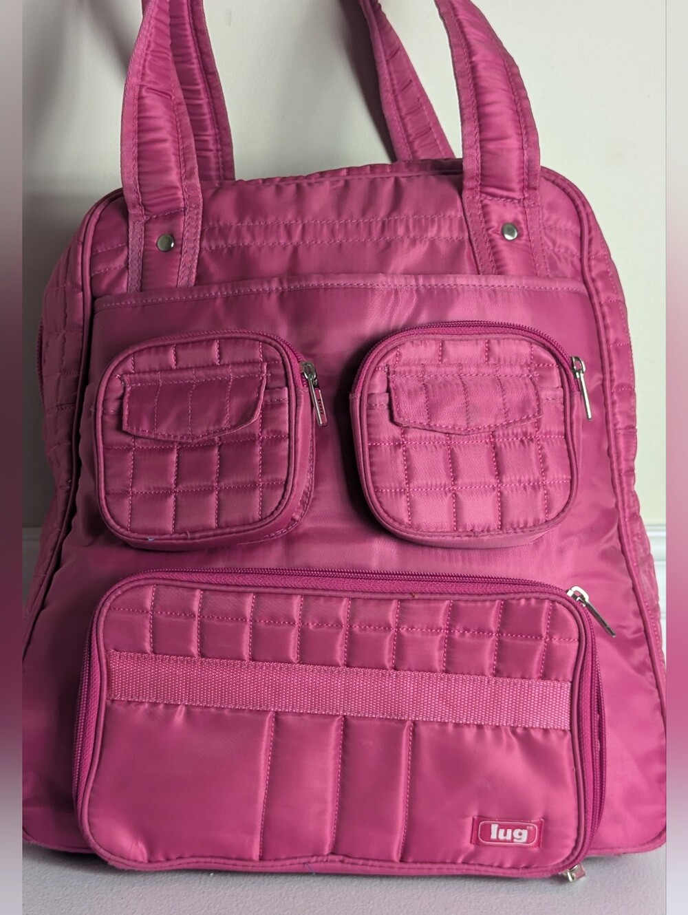 Lug Puddle Jumper Carry All Travel Tote Shoulder Bag Pink